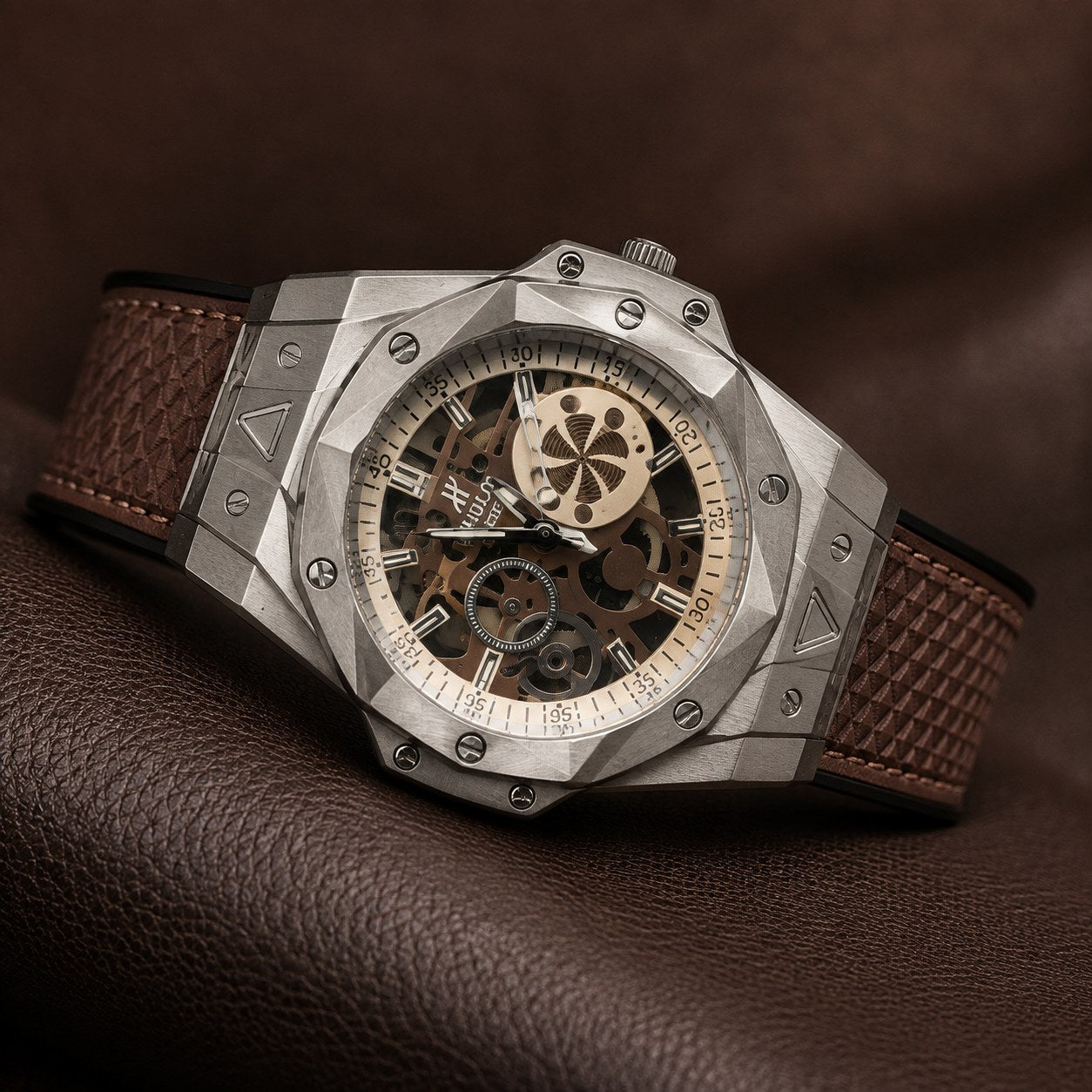 Hublot Geneve Skeleton Chronograph Luxury Watch
