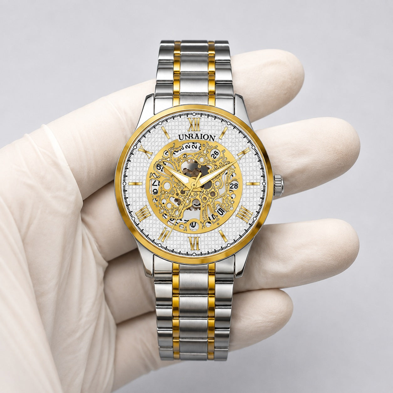 Unrian Golden Skeleton Automatic Watch