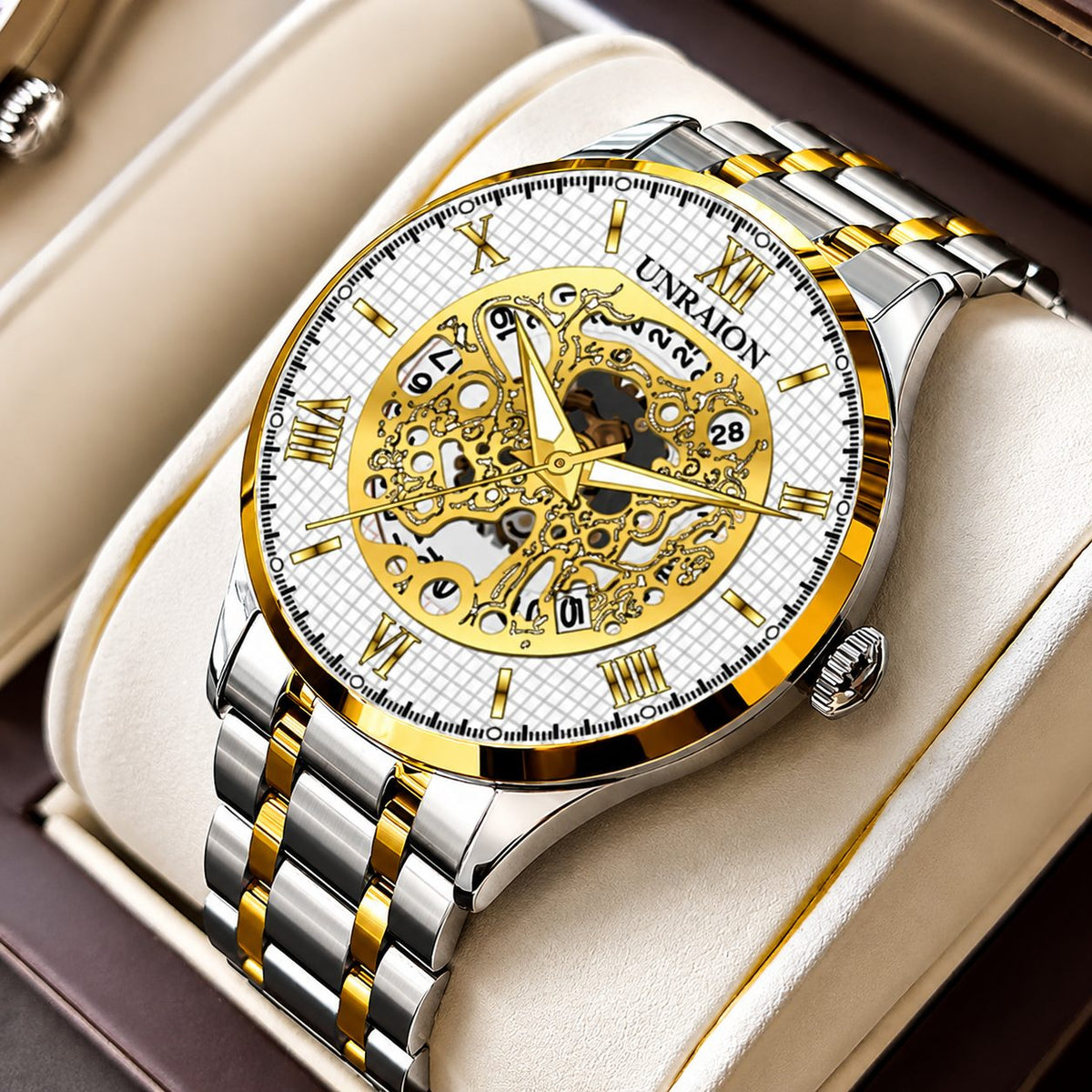 Unrian Golden Skeleton Automatic Watch