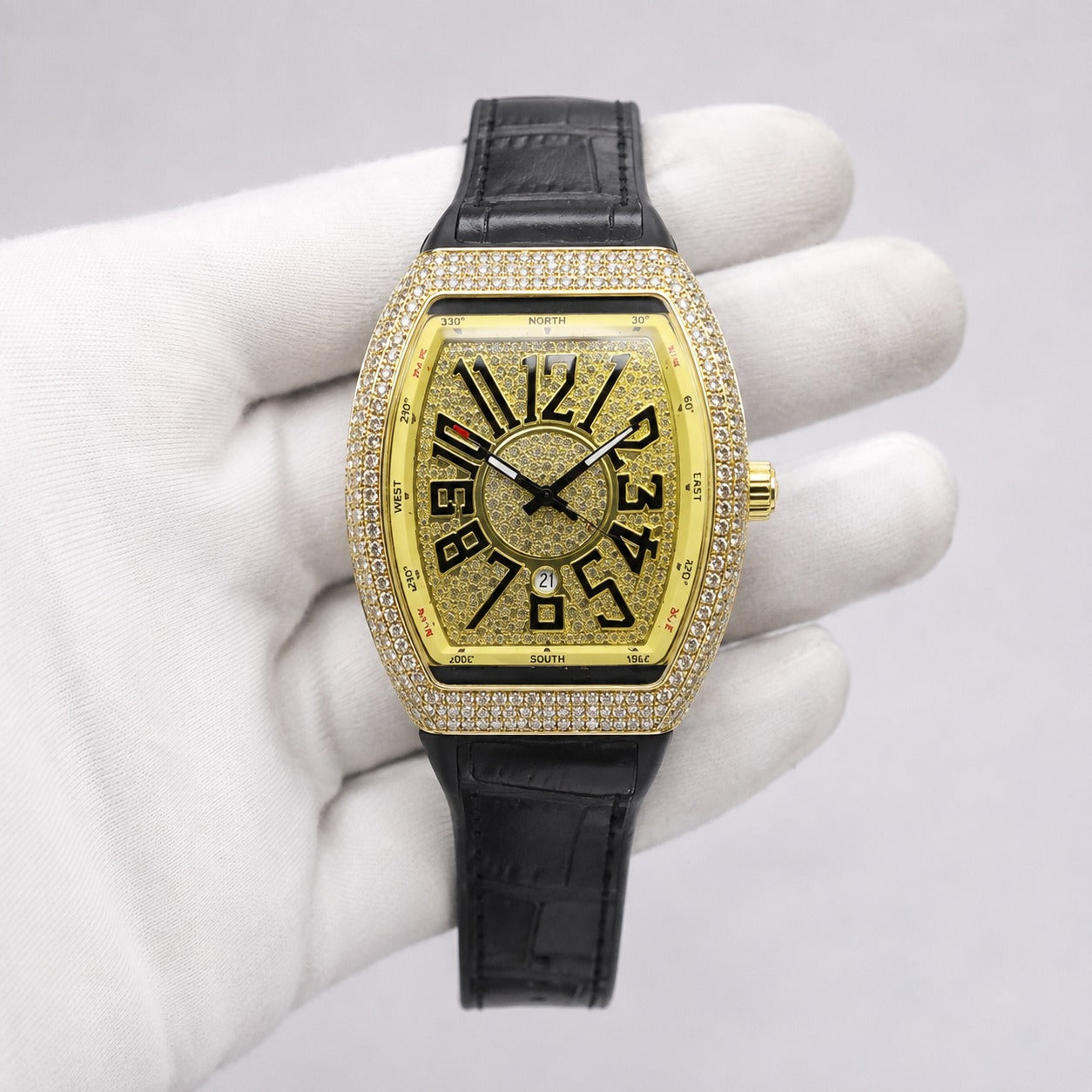 V-Luxe Tonneau Diamond Dial Watch.