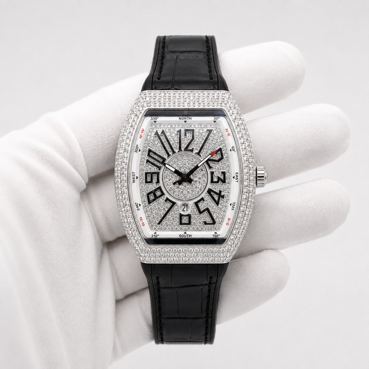 V-Luxe Tonneau Diamond Dial Watch.