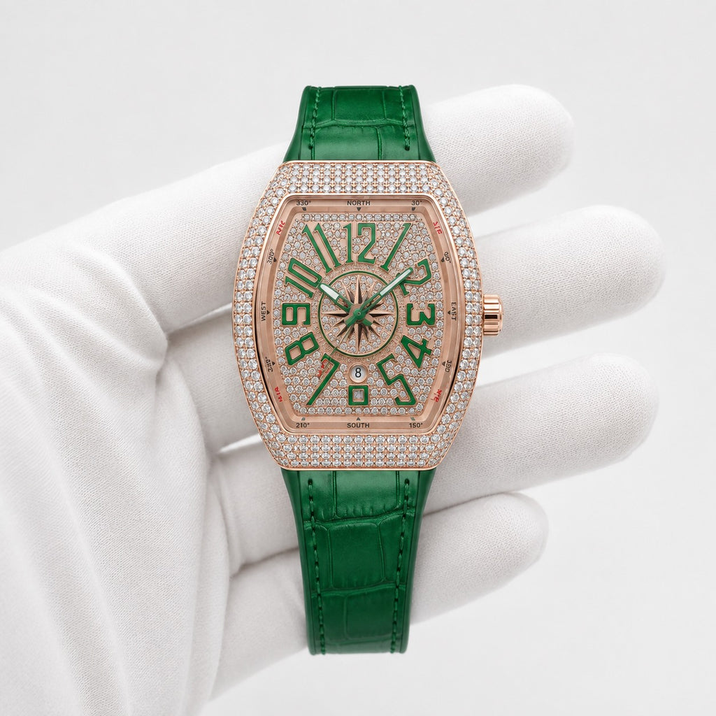 V-Luxe Tonneau Diamond Dial Watch.